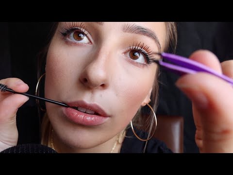 ASMR EYEBROW AND LASH SALON ROLE PLAY | Close Up, Personal Attention
