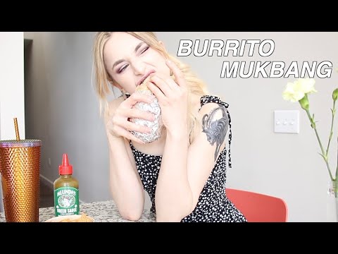 Burrito + Chips Mukbang! 🌯 Qdoba | My First Mukbang Vid
