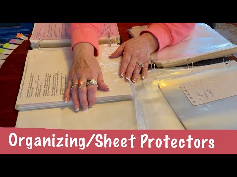 Organizing with Sheet Protectors! (No talking only) Extreme paper & plastic crinkles~ASMR