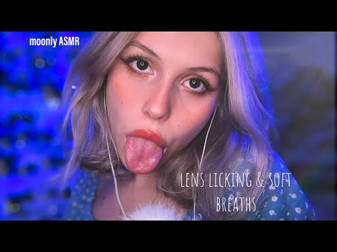 ASMR-upclose lens licking & breaths😮‍💨(mouthsounds,tongue,in & out frame)