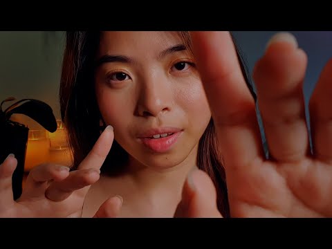 ASMR For Heavy Eyes & Tingles 🌌 Slow Visual Triggers (Hand Movements/Face Touching, Word Repetition)