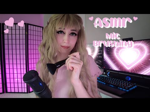 ASMR ❤️ Mic brushing with no cover (fast and slow brushing with different size brushes)