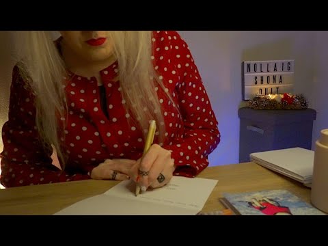 ASMR | Cosy Christmas Card Writing | Pens, Pencils, Embossing, Paper | No Talking | Unintentional