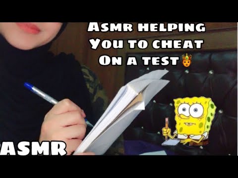 Arabic ASMR Helping You To cheat on a test | صديقك يساعدك تغش بالامتحان *صوت مضغ العلكه* 📖💕
