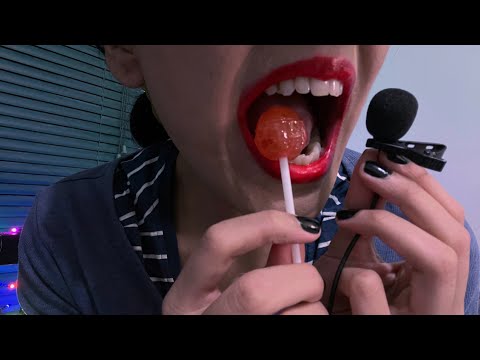 ASMR Eating Hard Candy and Whispering (With Microphone)