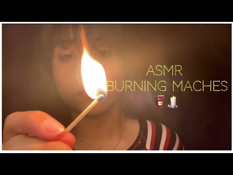 ASMR burning matches (crinkly wooden sounds)