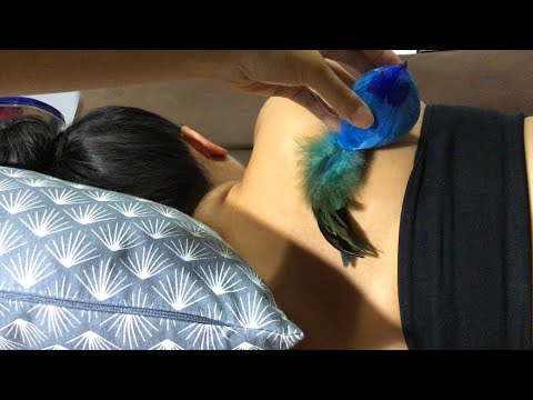 ASMR Back Trace/ Brushing/ Feather, SOFTEST HAND MOVEMENTS ON A RAINY DAY (NO TALKING, FULL VERSION)