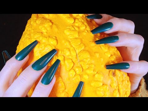 ASMR Fast Scratching and Tapping On Gourds | Long Nails