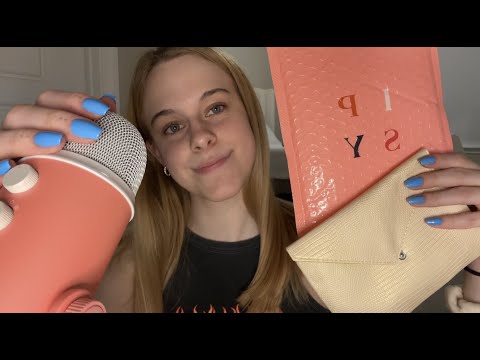 ASMR Opening My Ipsy Bag👜 (tapping, scratching, tongue clicking, and more)