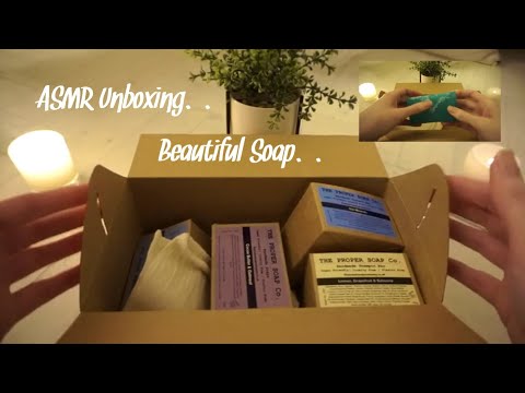 ASMR Relaxing Soap product skin/haircare unboxing | Tapping, paper rustling and soft spoken