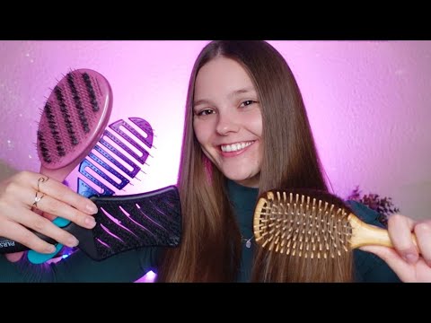 ASMR Long Hair Brushing - Using All My Hair Brushes (Hair Play)