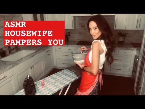 ASMR Housewife pampers you #cleaningsounds #ironing #spritzingsounds
