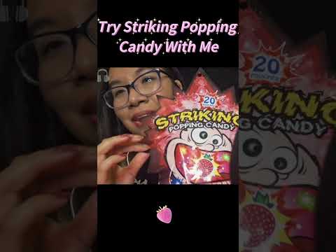 ASMR TRY STRIKING POPPING CANDY WITH ME #asmrshorts #asmrcandy #mouthsounds  🎆 🍓