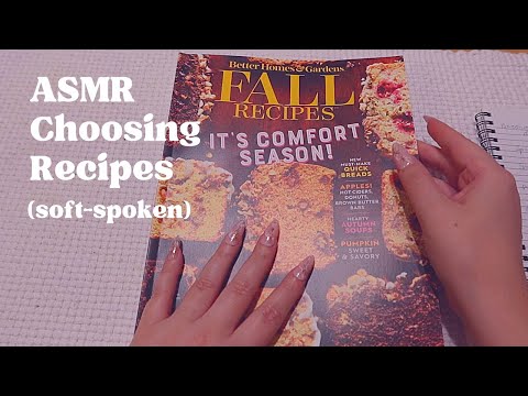 ASMR {Soft-Spoken} Helping You Choose Fall Recipes🥧 🍁Page Flipping, Pencil Writing, Decision-Making