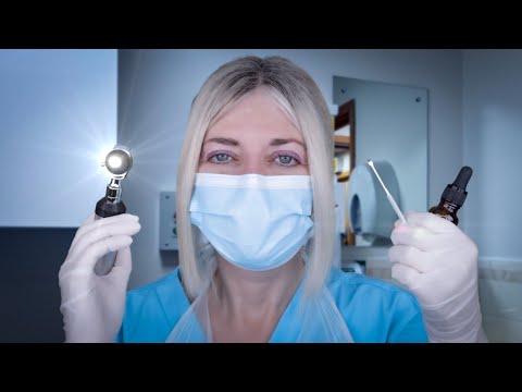 ASMR Ear Exam and Deep Ear Cleaning with Fizzy Ear Drops, Picking, Otoscope, Latex Gloves