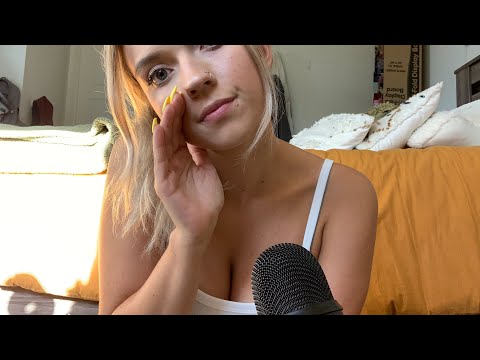 ASMR/ MOUTH SOUNDS AND INAUDIBLE WHISPERING WITH LONG NAILS TAPPING