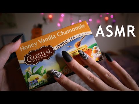 ASMR - Finger Tracing with Long Nails (Tapping, Tracing, Whispering, Scratching, Make-Up Products)
