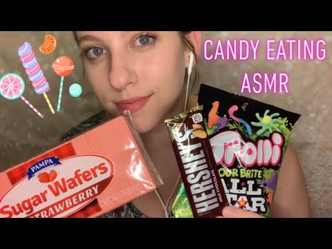 ASMR | Eating Candy | gummy and crunchy mouth sounds, crinkles, minimal talking