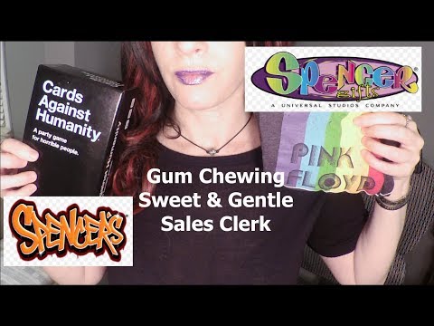 ASMR Gum Chewing Spencer Gifts Sales Clerk. Gentle & Relaxing