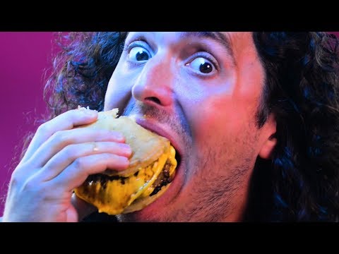 ASMR Eating HUGE Double Bacon Cheeseburger on CRISPY CRUMPETS 먹방