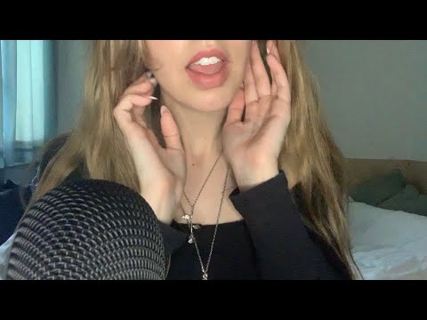 asmr using myself as the trigger (jewelry sounds, nail tapping, fabric sounds, lofi)