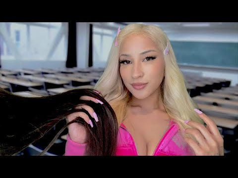 ASMR Popular Girl Plays With Your Hair In The Back Of Class | Personal Attention | Soft Spoken