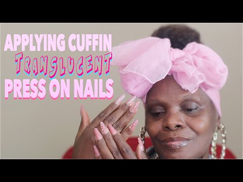 Applying Coffin Shape Jelly Press On Nails ASMR Chewing Gum