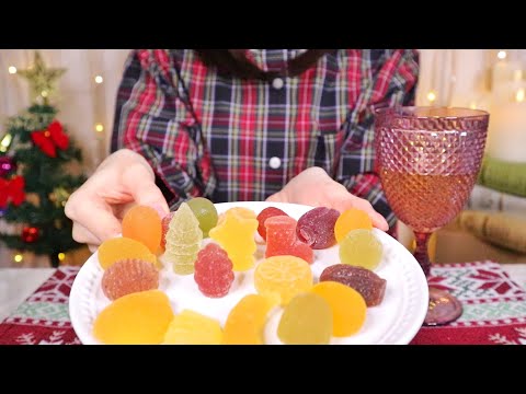 【ASMR/囁き】クリスマス限定のフルーツゼリーを食べる音🎄🌟 Eating Christmas Fruits Jelly［おまけ有り］