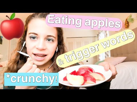 ASMR| eating apples and trigger words! SO CRUNCHY!!!🍎