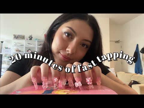 ASMR **lofi** fast tapping for 20 minutes with my fave press on nails 💅😴 (no talking)