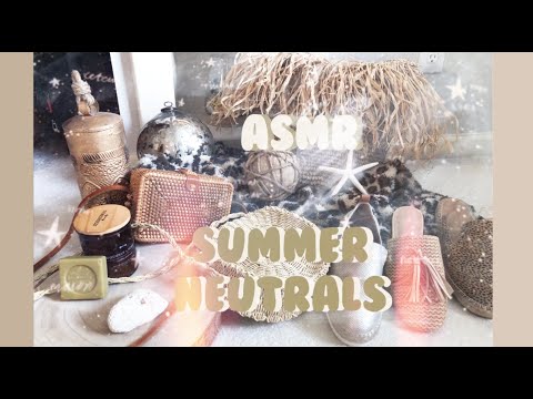 Summer neutrals ASMR 👜🧵👡 (home decor, purses, shoes, sea shells)