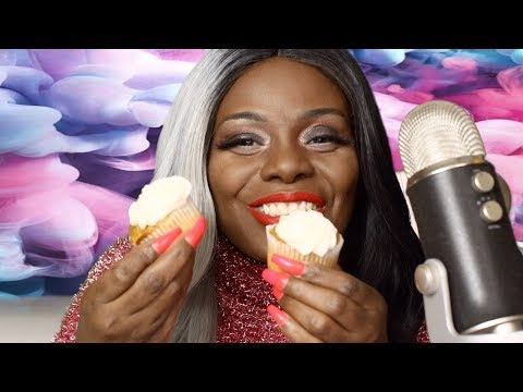 Trying Sprouts ASMR Eating Gluten Free Cupcakes