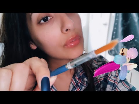 ASMR Painting Your Face 🦁 (repeating words)