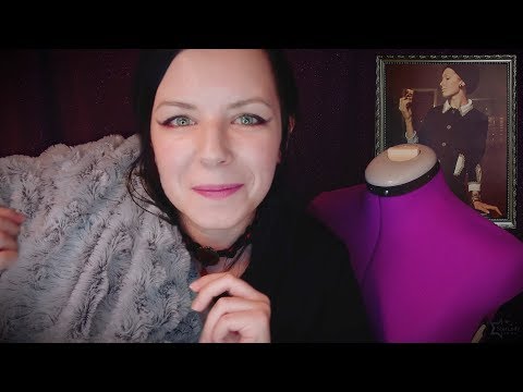 ASMR Tailor role play: measuring you, choosing fabric, showing designs (soft spoken)