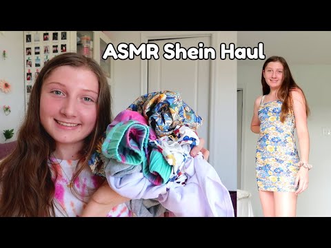 ASMR Shein try on summer haul (whispering + fabric sounds)