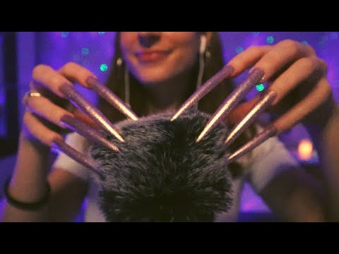 ASMR | Intense Brain Massage with Extremely Long Nails (Fluffy Mic Scratching)