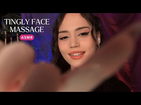 Giving You A Face Massage ASMR - Face Touching, Ear Cleaning, Face Brushing