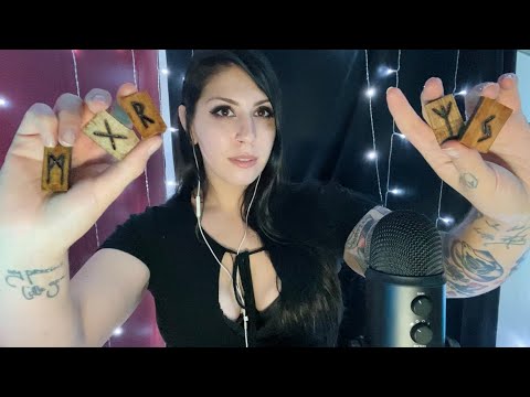 ASMR explaining runes (wood tapping, tracing)