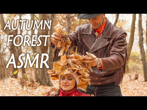 ASMR in The Nature | Ear Massage and Autumn Leaves | Crinkle Triggers