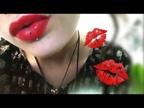 ASMR kisses 💋 + lipgloss/lipstick application