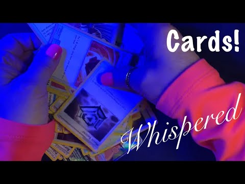 ASMR Pokemon Cards (Whispered) Card shuffling & handling.