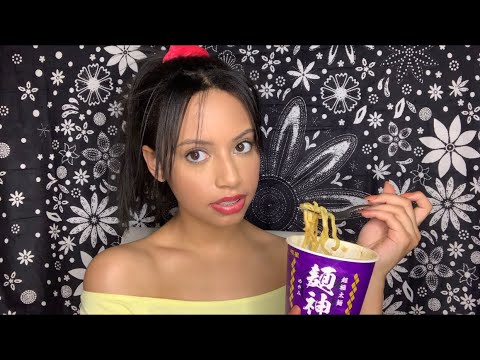 ASMR :|| EAT RAMEN W/ ME + whispered rambles and tapping 🍜 || (Zenpop Ramen Monthly Subscription)