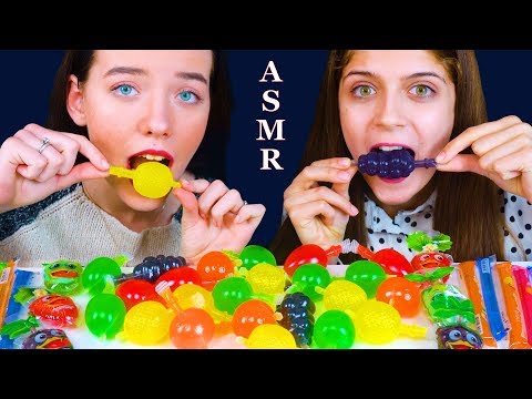 ASMR MOST POPULAR FOOD TIKTOK (JELLY FRUIT CANDY AND JELLY NOODLES, JELLY STRAWS) EATING SOUND