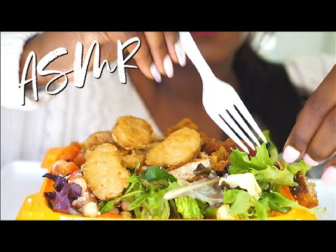 ASMR Vegan: 'Chicken' Caesar Salad & Chick'n Nuggets | Mukbang