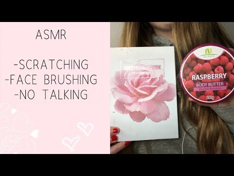 ASMR - face brushing, scratching, no talking