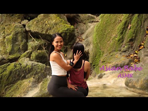 ASMR Super Relaxing  Enchanted Falls Back and Hair Tickle Massage with Maria! 😍💓🍃 #shorts
