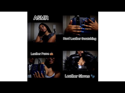 [ASMR] Scratching & Tapping Leather Purse 👜 & Fur Leather Gloves🧤 with Lotion