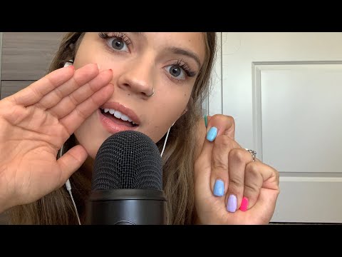 ASMR| RELAXING HAND MOVEMENTS & EAR TO EAR QUIET MOUTH SOUNDS WITH WHISPERING