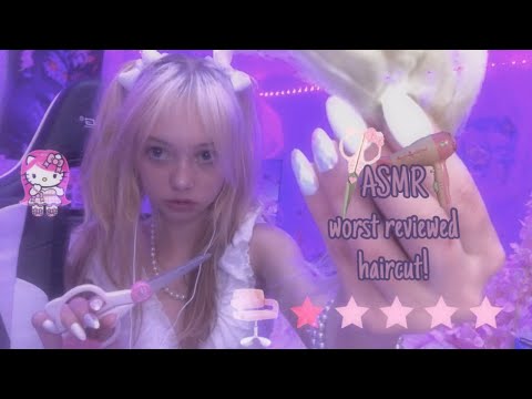 ASMR worst reviewed haircut roleplay(your bangs cover your face!)