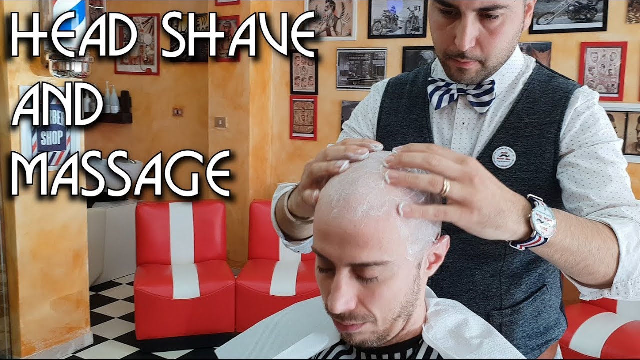 4k 💈 Head Shave with Massage - Old School Italian Barber - ASMR sounds